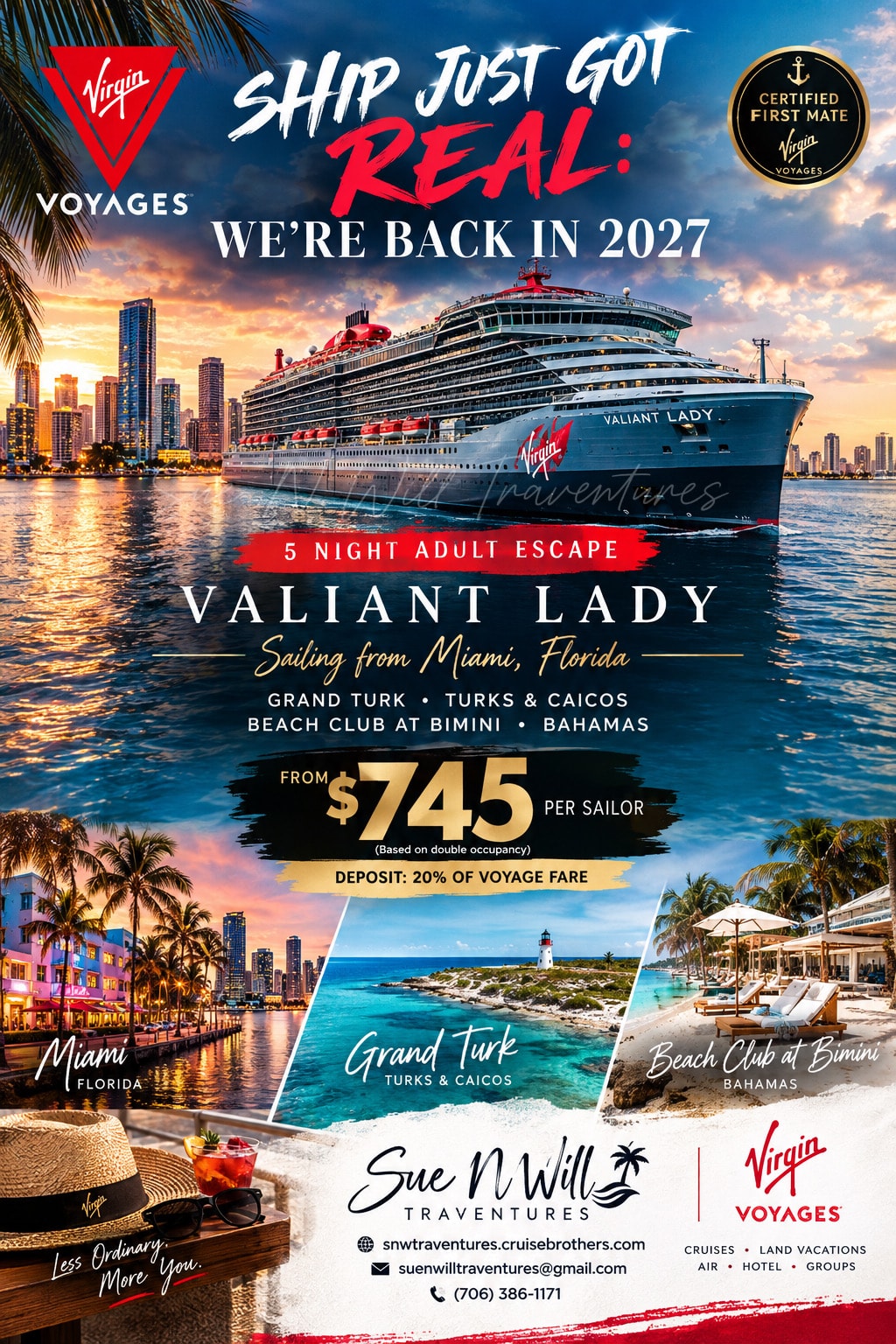 Virgin Voyages Valiant Lady
 Group Sailing